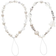 Beaded Camera Wrist Strap, Cute Phone Charms Strap, Pearl Bracelet Wrist Stra...