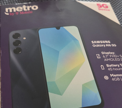 Samsung Galaxy A16 5G 6.7'' Black 4GB RAM Metro by T-Mobile Smartphone