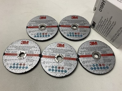 (5) 3M 01991 Green Corps Reinforced Weld Grinding Wheel 3'' X 0.22'' X 3/8''