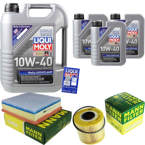Mann Inspektionspaket 8L Liqui Moly 10W-40 FüR Opel Movano Kasten 2.5 Dti-image