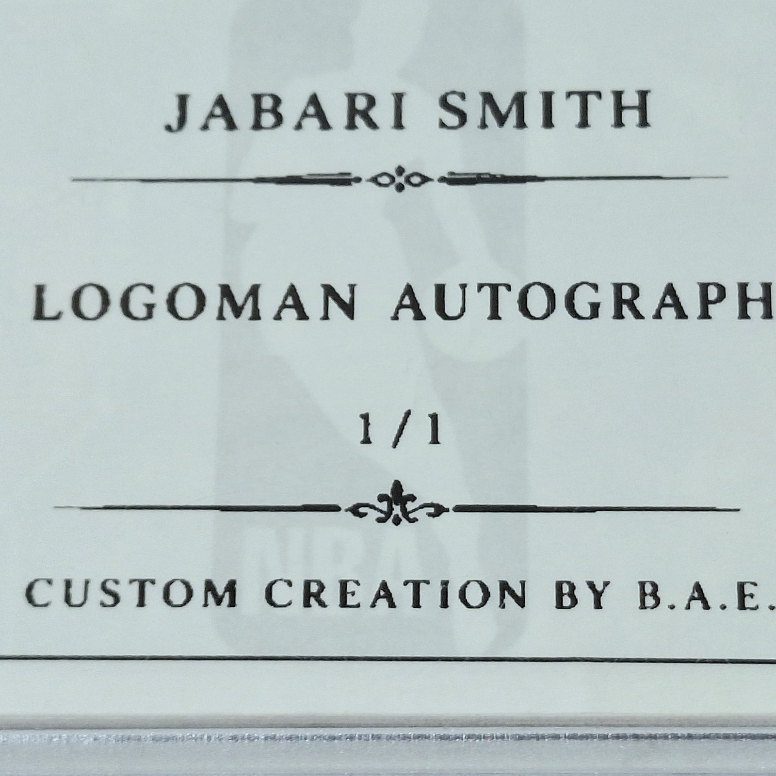 Jabari Smith Logoman Autograph Custom Card - One of One - Patch Auto - 1/1 view 14