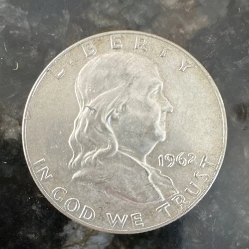 1962 Franklin Half Dollar 50C 90% Silver Circulated Business Strike US Coin