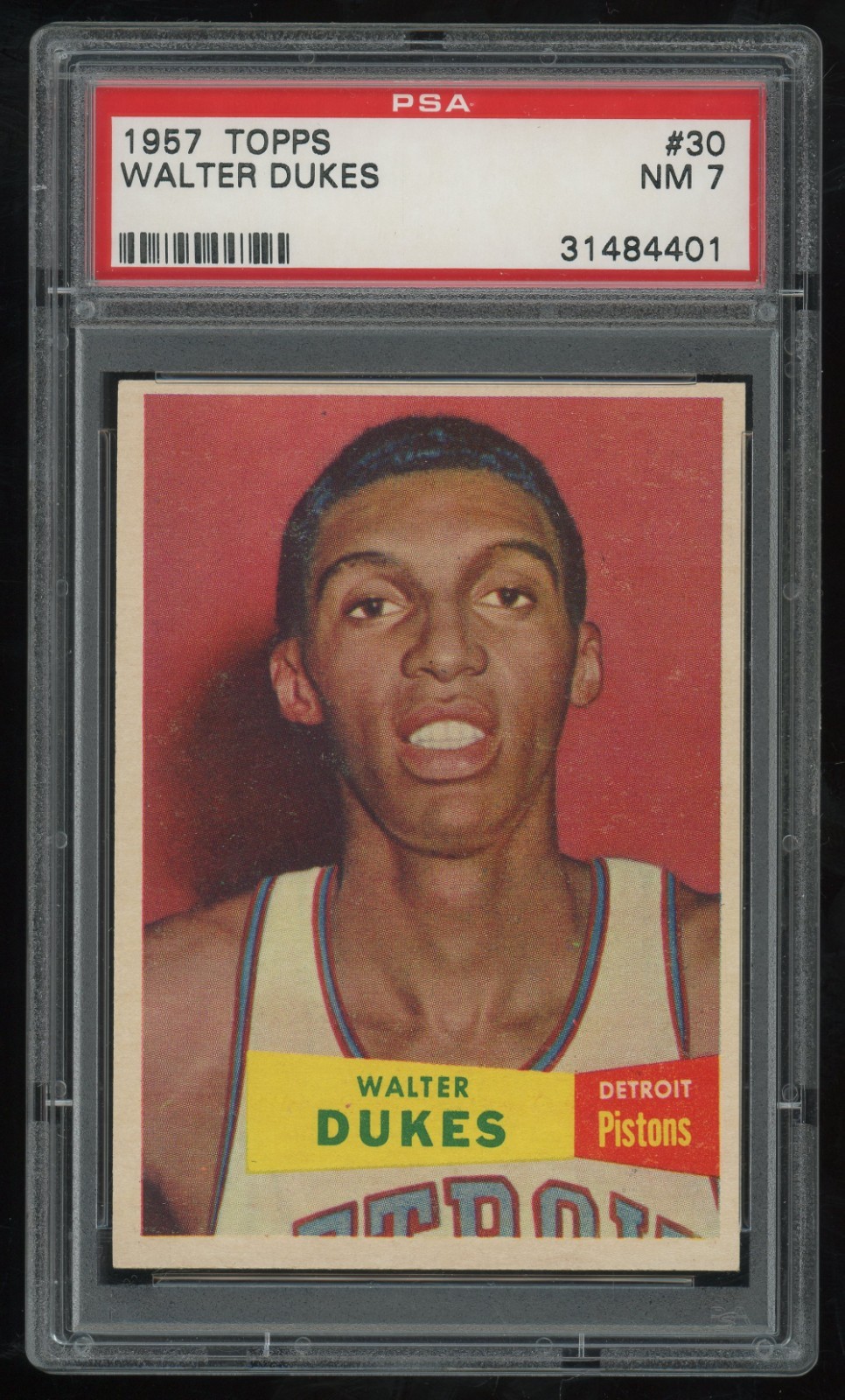 1957-58 Topps Walter Dukes Rookie #30 PSA 7 - Detroit Pistons - RC