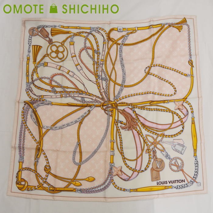 Louis Vuitton Scarf Monogram Mix and Strap Silk Pink M78444