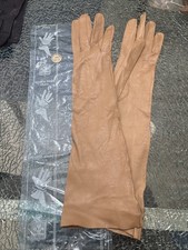 Vintage Roger Far  Tan Leather Gloves   Made in France   Size 6 1/2