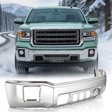 For 2014 2015 Gmc Sierra 1500 Steel Front Bumper Face Bar Chrome Wo Sensor