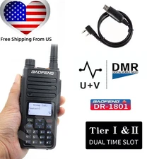 New Baofeng DR-1801 UV Dual Band DMR Digital Radio DM-1801 Updated + USB Cable