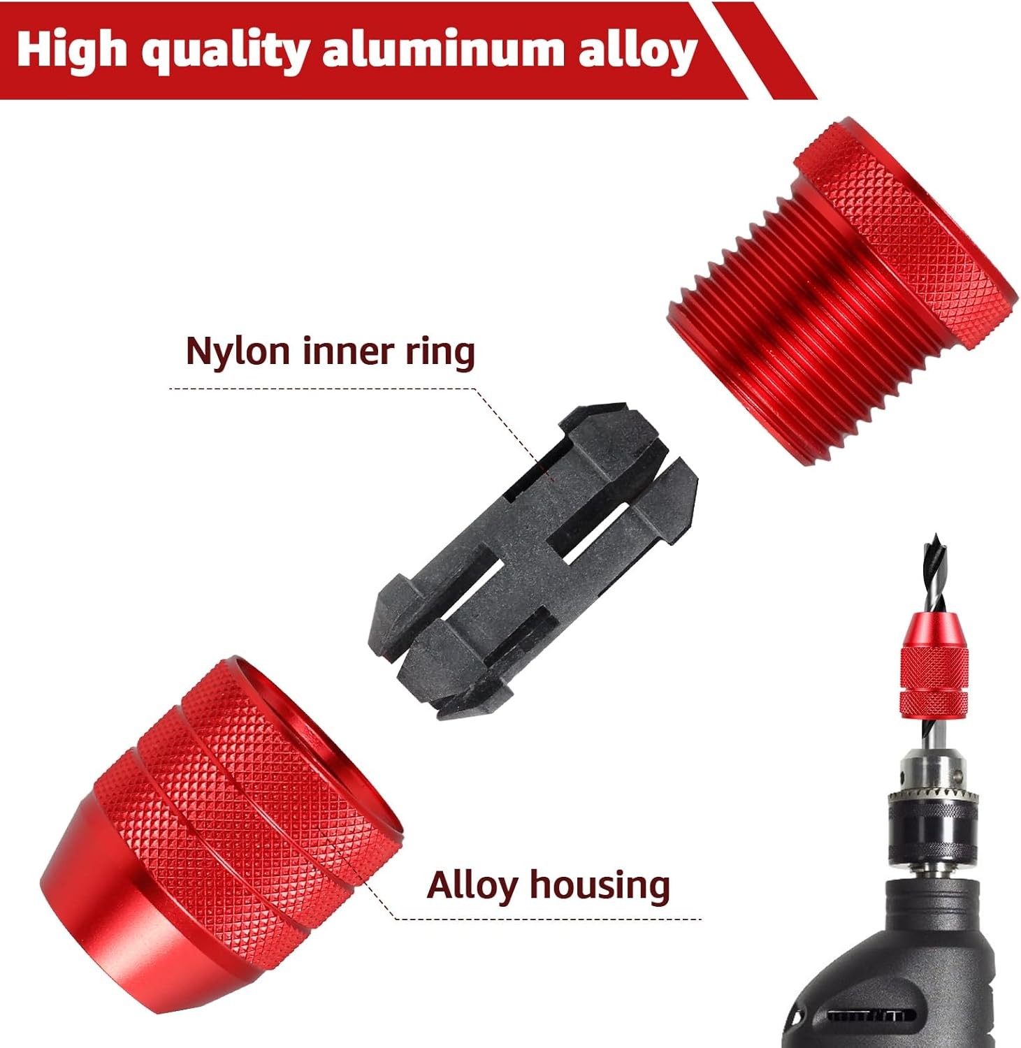 2Pcs Drill Depth Stop Adjustable Bit Collar Set Aluminum Gules 