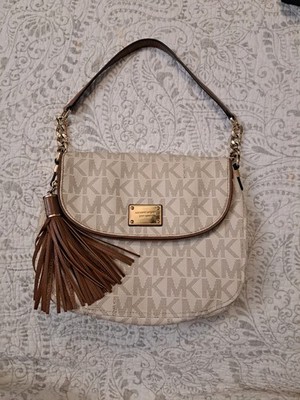 Michael Kors Jet Set Medium Tassel Convertible Monogram Bag