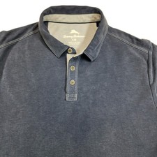 Tommy Bahama Mens Large Blue Polo Shirt Short Sleeve Lyocell Relaxed Fit Golf