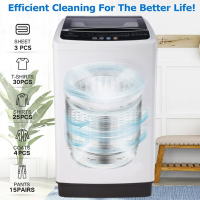 20Lbs Washing Machine Portable 2.8 Cu.ft Washer with 10 Programs 8 Water Levels~