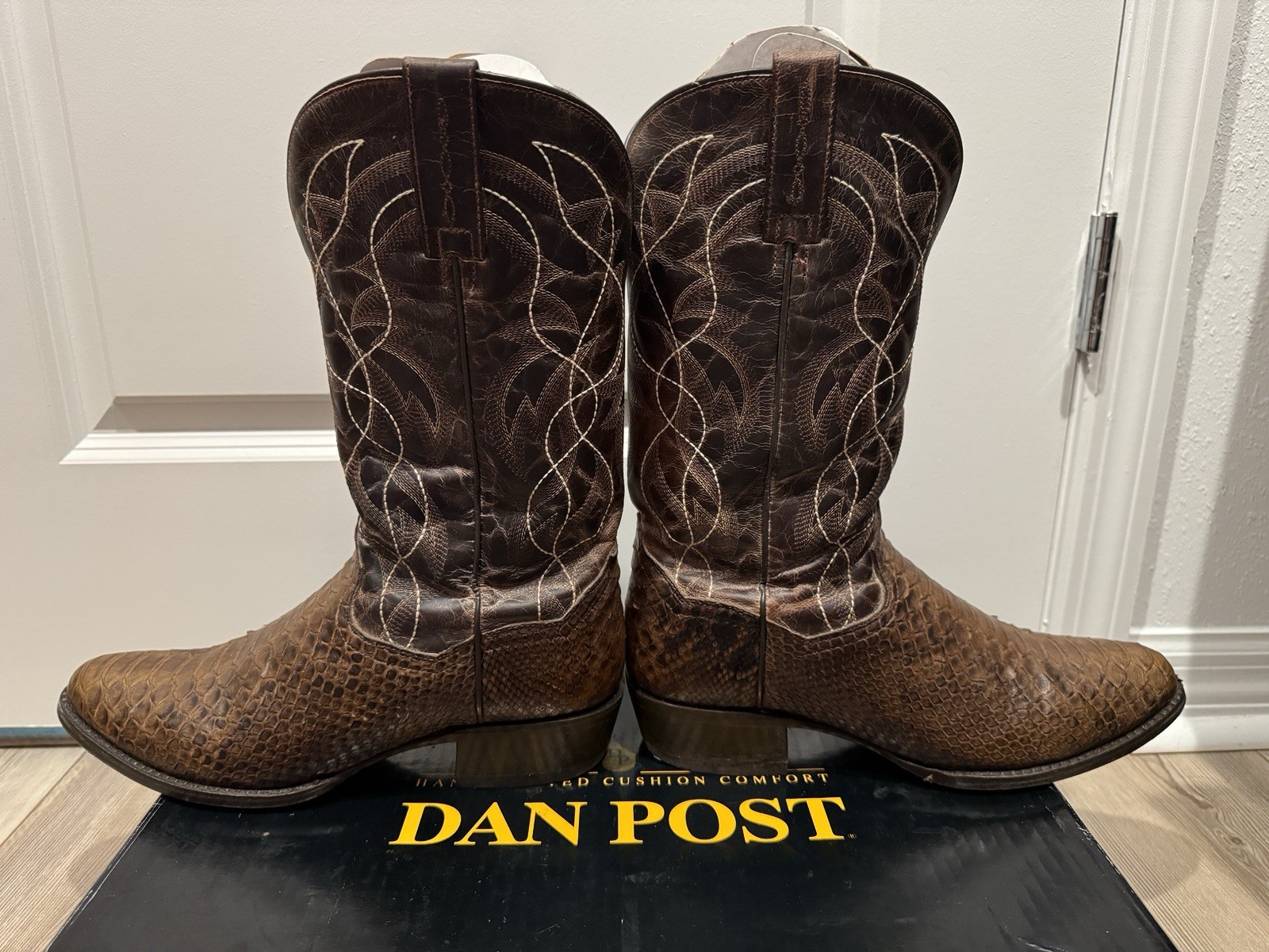 Dan Post Manning Python Snakeskin Boots, Size 10.5 - image 5