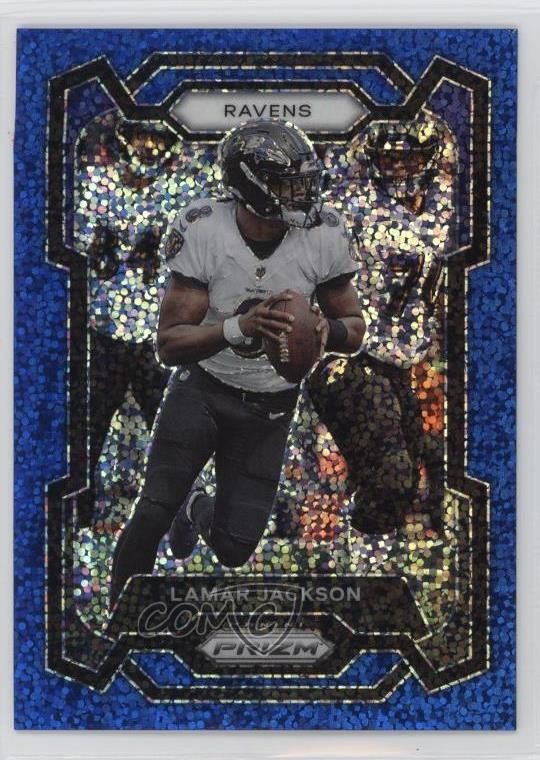 2023 Panini Prizm Blue Sparkle Prizm 54/96 Lamar Jackson #18 1hr4