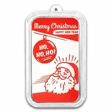 2025 1 oz Silver Colorized Bar - Vintage Santa Merry Christmas