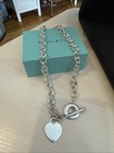 Tiffany & Co. Heart Tag Toggle Necklace Sterling Silver, 16” With Box