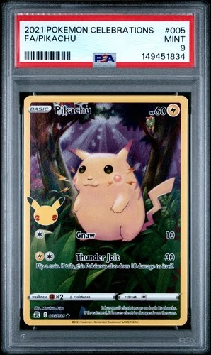 2021 POKEMON CELEBRATIONS #005 FULL ART/PIKACHU PSA 9