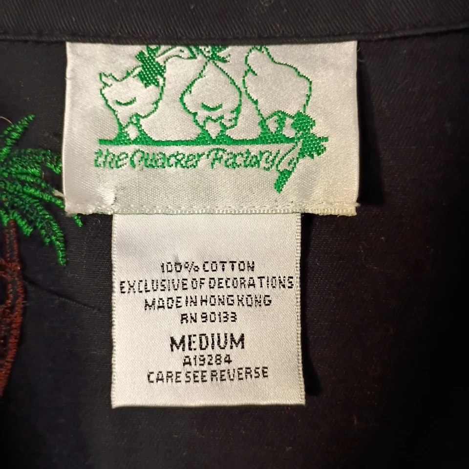 Quacker Factory Jacket Womens Medium Black Safari Jungle Zoo Animals Embroidered - Image 3 of 4