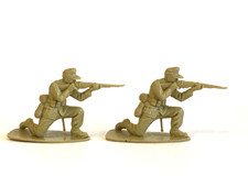 2 x AIRFIX. 1970's WWII GERMAN AFRIKA KORPS PLASTIC SOLDIERS. 1/32 ORIGINALS