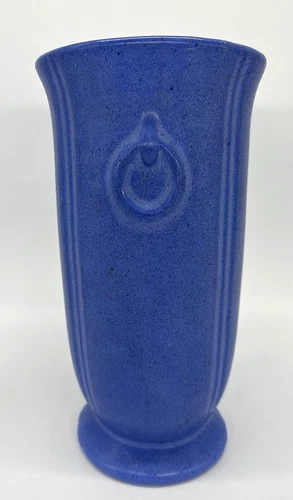 Early Rare Niloak Pottery Ozark Blue Matte Vase 9.5" Art Deco