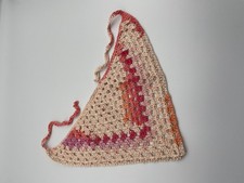 Crochet Bandana, Handmade, Multicolored, 100 Cotton, Never Used