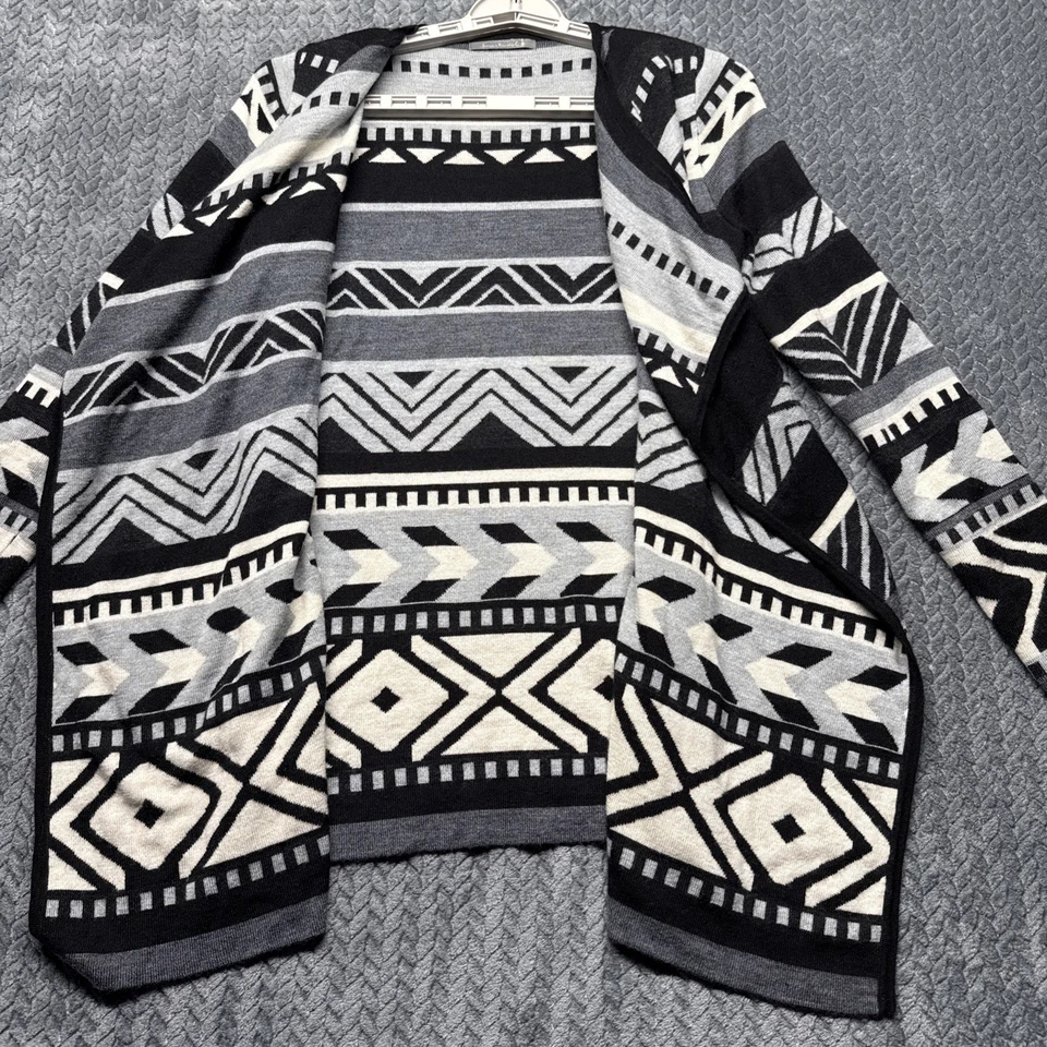 Cárdigan Suéter Smartwool Para Mujer S Lana Merino Azteca Frente Abierto Gris Negro Foto 2 de 4