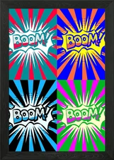 boom popart Framed Wall Art Poster Canvas Print Picture