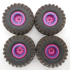 4x Redcat Irok Super Swamper 1.9 Crawler Tires On Pink 12mm Hex Beadlock Wheels 4x Redcat Irok Super Swamper 1.9 Crawler Tires On Pink 12mm Hex Beadlock Wheels