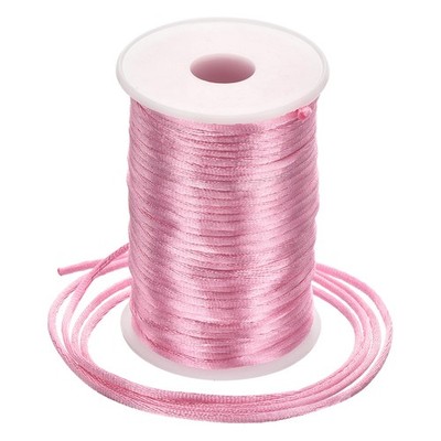 Nylon Satin Cord 3mm, 55 Yard Nylon String for Bracelet Pink