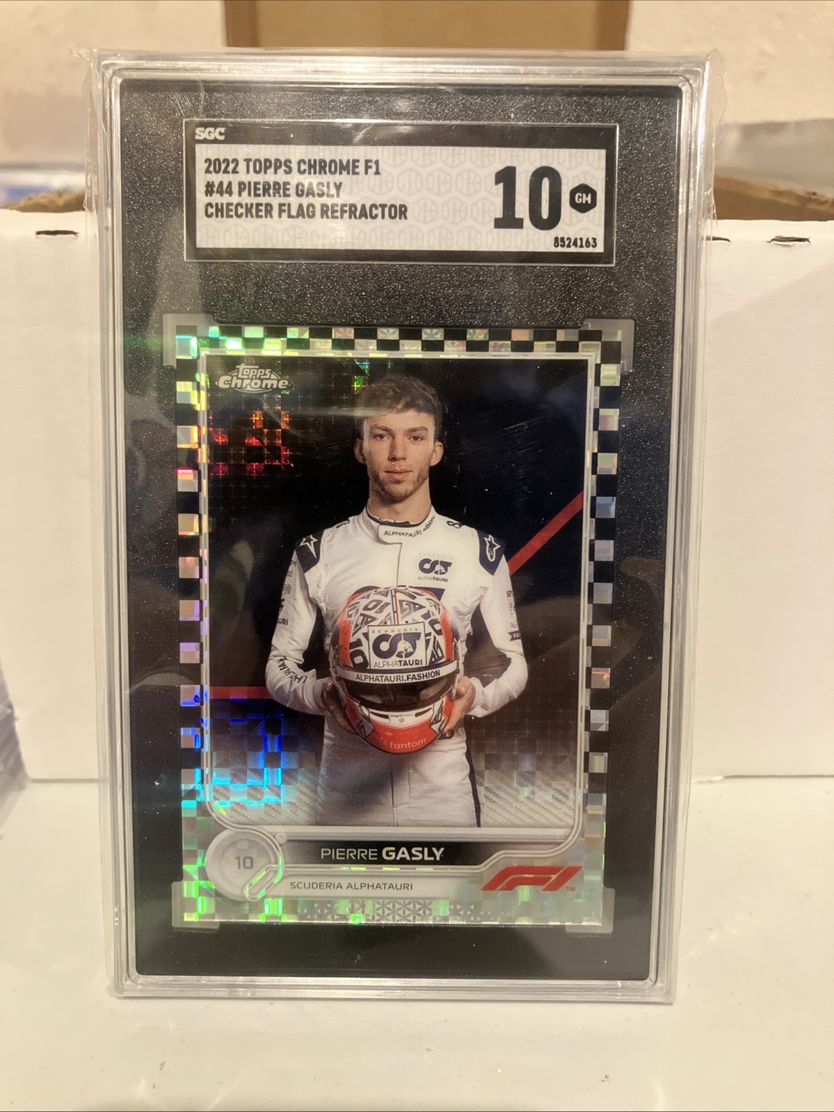 2022 Topps Chrome Formula 1 F1 Racers Pierre Gasly #44 Checker Flag Refractor