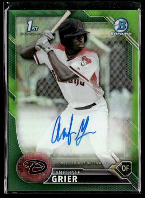 2016 Bowman Chrome Green Refractor Anfernee Grier Auto 41/99