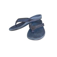 Vionic Tide Rhinestone Navy Blue Orthotic Flip Flop Sandals Womens