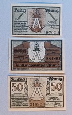 3x Notgeld Bad Arolsen Waldeck 10,25,50 Pf 1921 kompletny zestaw seria zestaw kolekcja zestaw