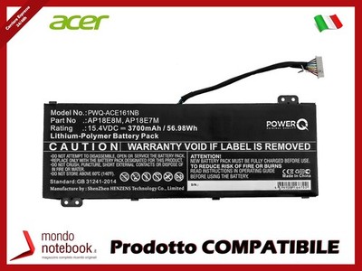 PowerQ Akku 15.4V 3700mAh Für ACER ConceptD 5 Pro CN515-71P Neu
