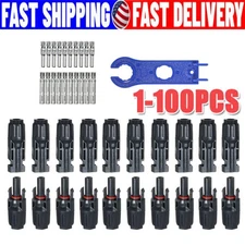 1-100Set  Male Female Wire Cable Connector Set Solar Panel Waterproof Connector