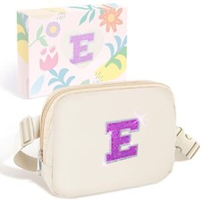 Ivory Initial Fanny Pack Small Belt Bag for Teen Girls Women  Travel Gift