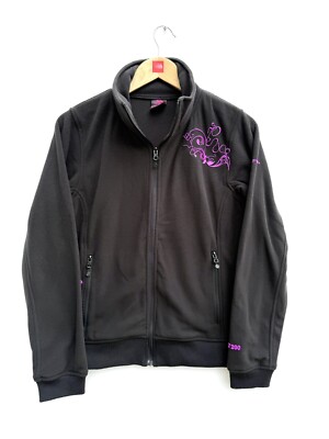 Trespass Airtrap AT200 Full Zip Fleecejacke Schwarz Grafik Outdoor Damen M