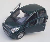 Blitz Versand Citroen C1 / DunkelgrüN Green Welly Modell Auto 1:34-39 Neu & Ovp