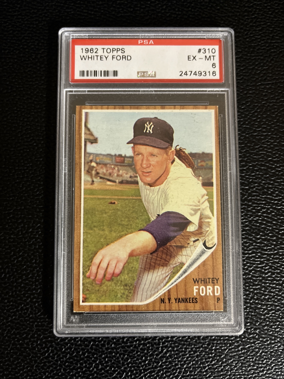 1962 TOPPS BASEBALL WHITEY FORD #310 YANKEES PSA 6
