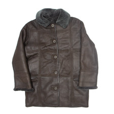 Vintage Bally Sherpa Lined Jacket Brown 90s Womens L