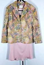 Clara Clara by Vinette Plus Size Vintage Formal Suit-Pink Multi Floral-SZ 20