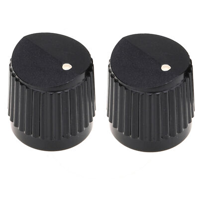 Musiclily Pro 2Pcs Black Universal Inch Metric Guitar Bass Plastic Bevel Knobs