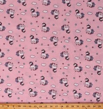58" Wide Cotton Unicorns Magical Stars Clouds Pink Fabric Print by Yard D464.38