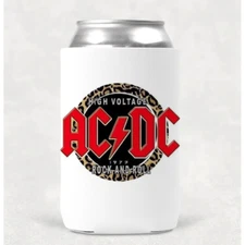 AC DC Leopard 12OZ Beverage Koozie Neoprene Drink Can Cooler