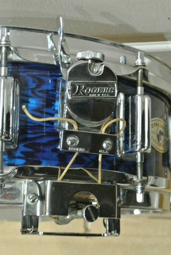 BELLISSIMO RULLANTE DINASONICO IN LEGNO ONICE BLU 1968 ROGERS per il TUO SET! S457 - Foto 5 di 12