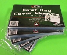 500 FIRST DAY COVER POLY SLEEVES, FOR #6 COVERS, CRYSTAL CLEAR, BCW 1-FDCSLV