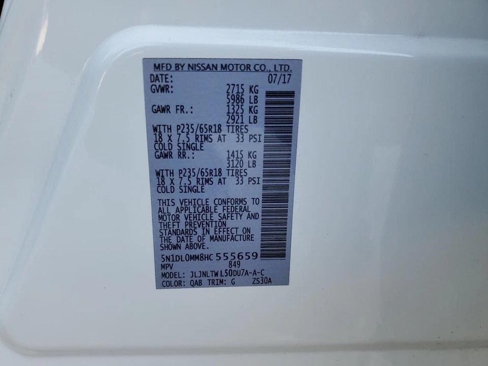 Used Front Right Door Interior Trim Panel fits: 2017 Infiniti QX60 Grade A Foto 3 de 4