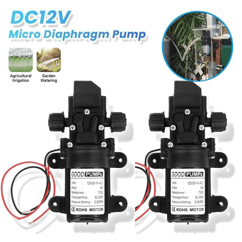 Bomba de agua de alta presión 2x12V 130PSI pulverizador autocebante diafragma interruptor automático - Imagen 16 de 16