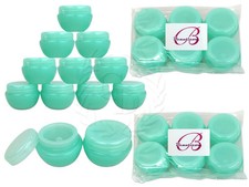 12 Pieces 10 Gram/10ml Green Round Frosted Sample Jars with Inner Liner and Lid