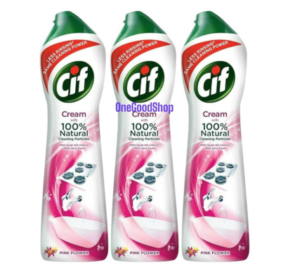 3 PK Cif Pink Multipurpose Surface Cleaner Cream for Kitchen & Bath Floral 500ml