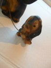 Vintage MCM Porcelain Long Eared Dog Trio Mama And Puppies Chain Leash Figurines — photo 5